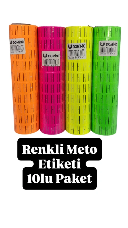 RENKLİ METO ETİKETİ FİYAT ETİKETİ 10LU PAKET